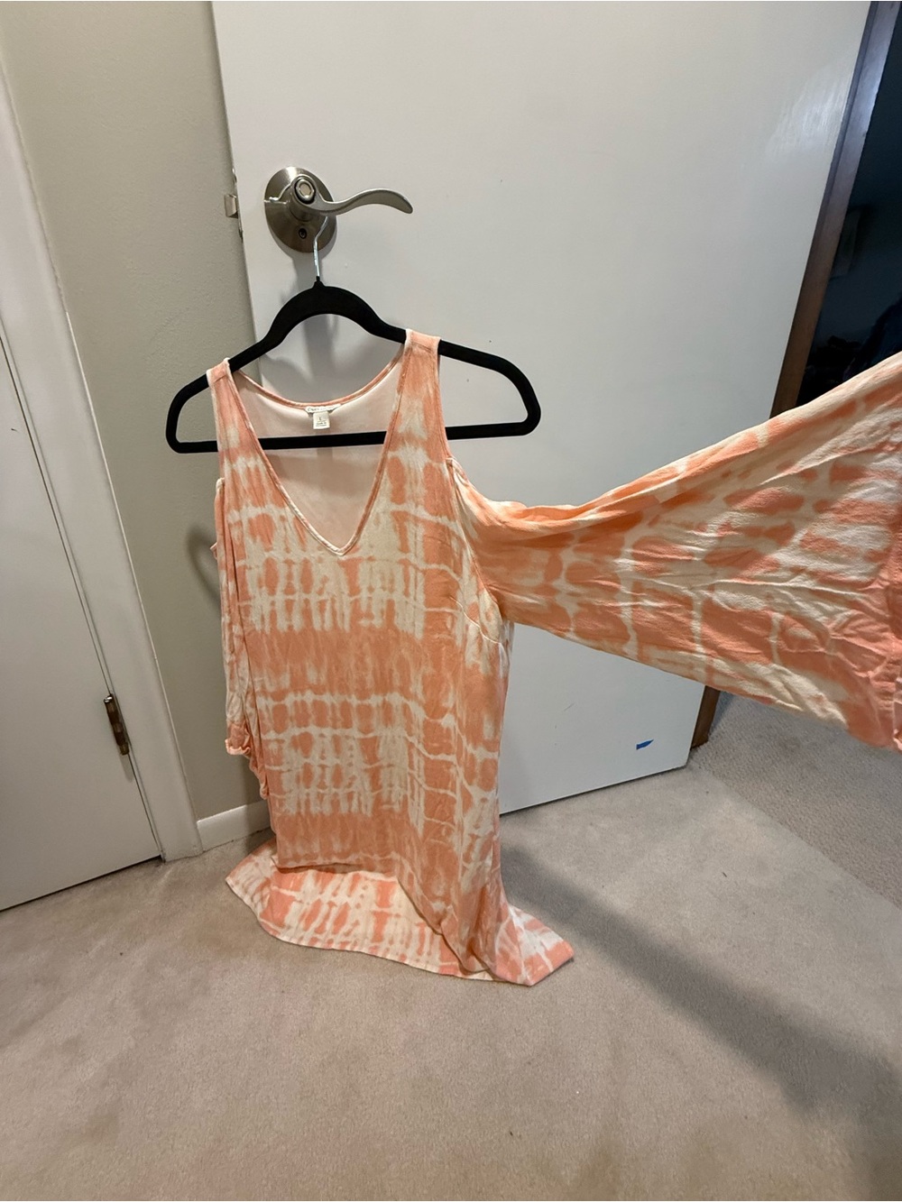 Cato Peach and Cream Tie-Dye Dress or Beach cover up